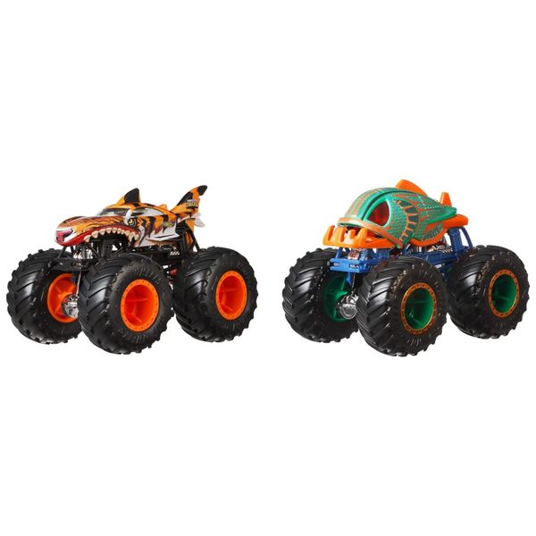 Kit 2 Caminhões Monster Trucks Batalha Aquática, Escala 1:64  para Crianças Acima de 3 Anos, Hot Wheels