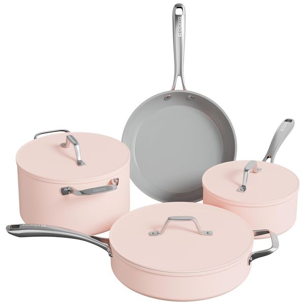 Conjunto de Panelas e Frigideiras Antiaderentes em Cerâmica 7 peças com Tampa, Não Tóxico, Sem PTFE e PFOA, Seguro e Compatível com Todos os Fogões,