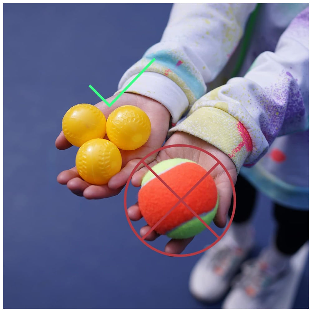 Encontraproduto.com.br - Lançador de Bolas Automático Infantil com Bolas de Pingue Pongue, Precisão de Rebatidas, Alimentada por Baterias ou Energia e Bolas, Furlihong 692BH