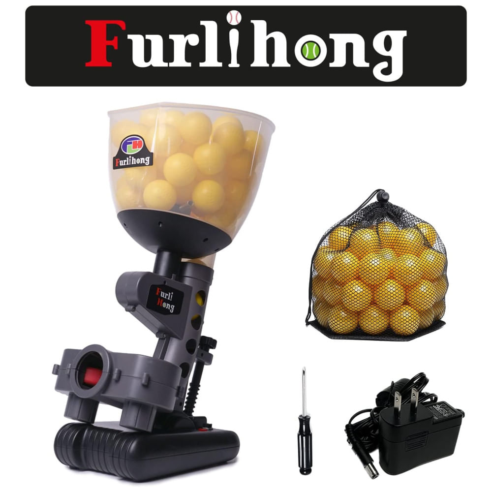 Encontraproduto.com.br - Lançador de Bolas Automático Infantil com Bolas de Pingue Pongue, Precisão de Rebatidas, Alimentada por Baterias ou Energia e Bolas, Furlihong 692BH