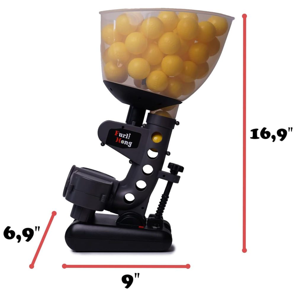 Encontraproduto.com.br - Lançador de Bolas Automático Infantil com Bolas de Pingue Pongue, Precisão de Rebatidas, Alimentada por Baterias ou Energia e Bolas, Furlihong 692BH