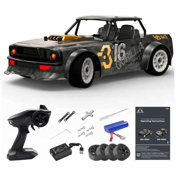 Carro de Controle Remoto Off Road 4x4, Escala 1:16 com Velocidade até 30 km/h, Controle de Direção de 2,4 GHz em Escala Real e Luzes, Hitish Monster