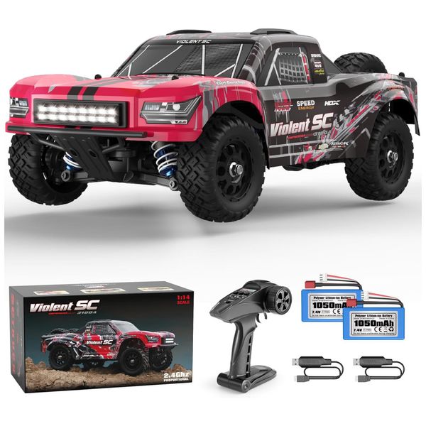 Carrinho de Controle Remoto Off Road 4x4, Escala 1:14 sem Escova com Velocidade até 60km/h, Baterias Li-Po 2S e à Prova d'Água, HAIBOXING 3100A,