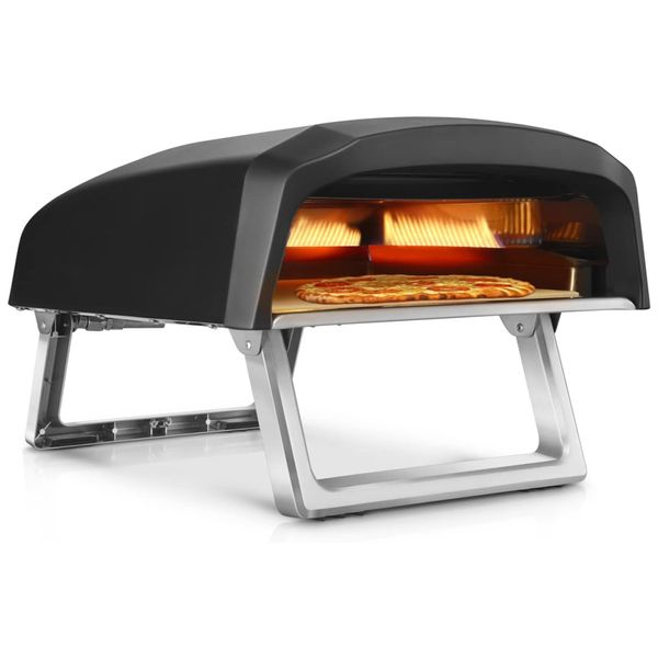 Forno Portátil a Gás para Pizza ao Ar Livre, com Pedra para Fogo, NutriChef, Preto