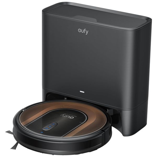 Aspirador Robô 2 em 1 com Esvaziamento Automático, Navegação Dinâmica e Sucção Forte de 2000Pa, 110V, Eufy, Preto
