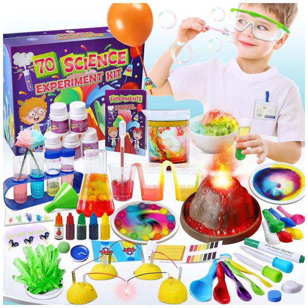Kit Científico para Crianças 70 Experimentos de Laboratório Brinquedos Educativos Unglinga
