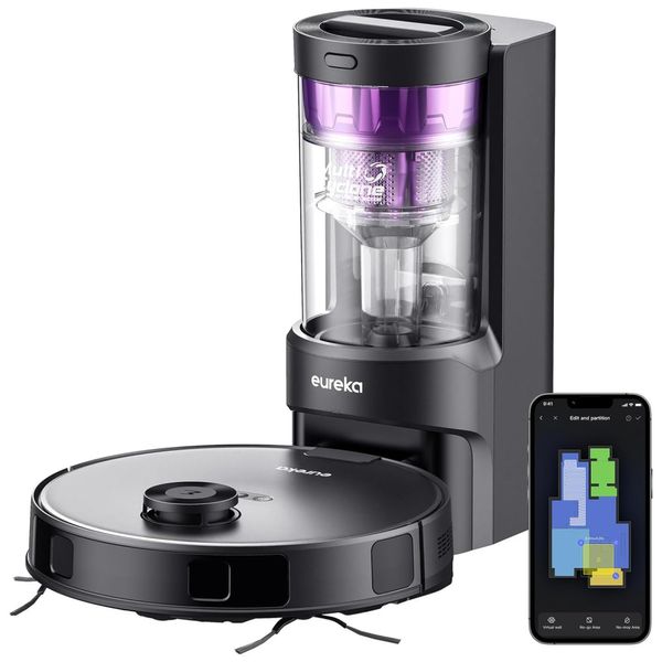Robô Aspirador E10s com Autoesvaziamento e Função de Esfregar Capacidade e Eficiência EUREKA