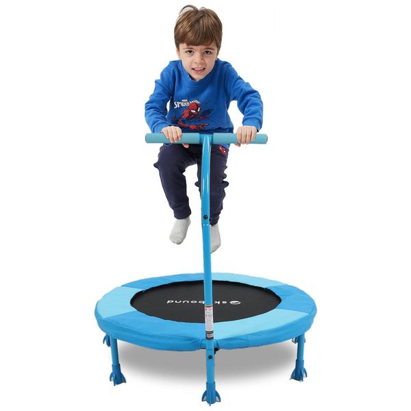 Trampolim Infantil SkyBound Kids de 36 polegadas com alça para uso interno Ideal para diversão e atividade física das crianças.