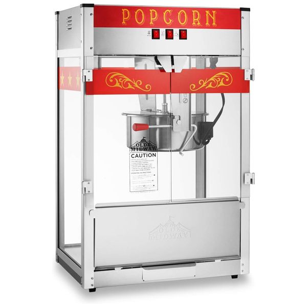 Máquina de Pipoca Popper com Chaleira Extra Grande Vermelha, Olde Midway 0,56g