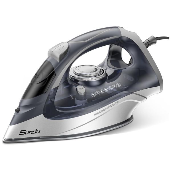 Ferro a Vapor Sundu 1700W com Base de Cerâmica de Aquecimento Rápido e Mostrador Ideal para Roupas