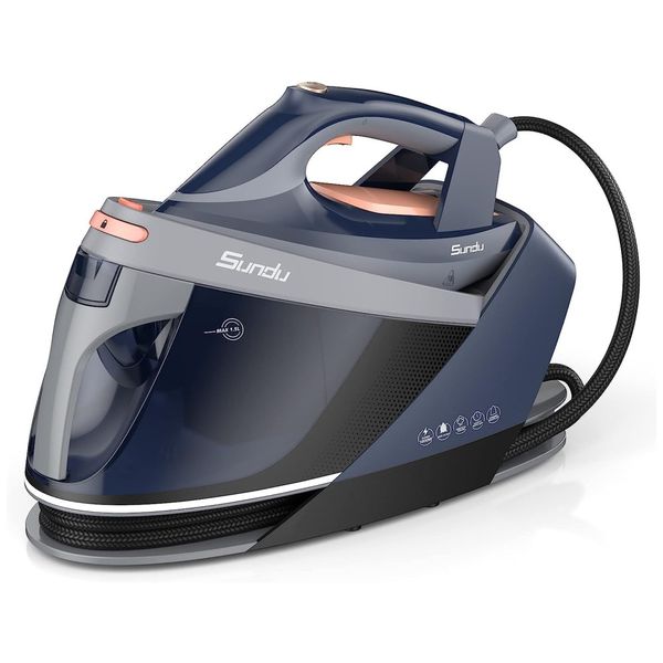 Estação de vapor Pro com base cerâmica e tanque removível de 1800W para roupas Sundu