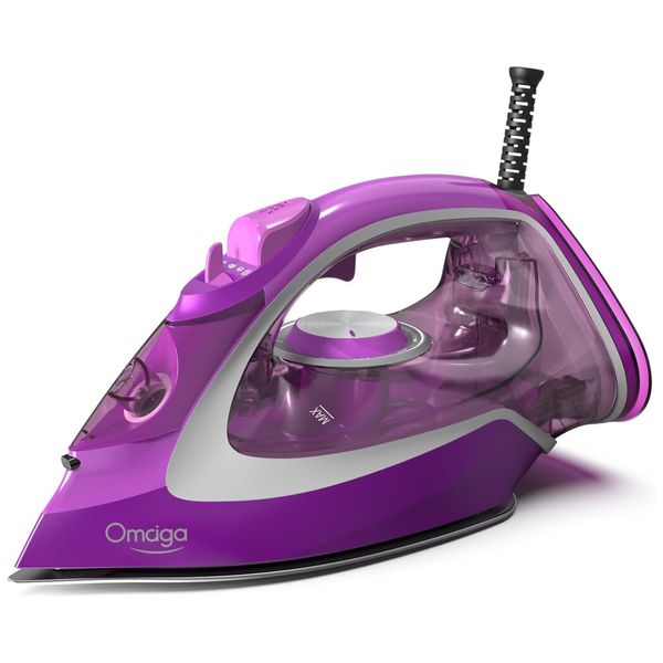 Ferro a vapor para roupas com desligamento automático de 3 vias e base cerâmica durável OMAIGA 1750 W