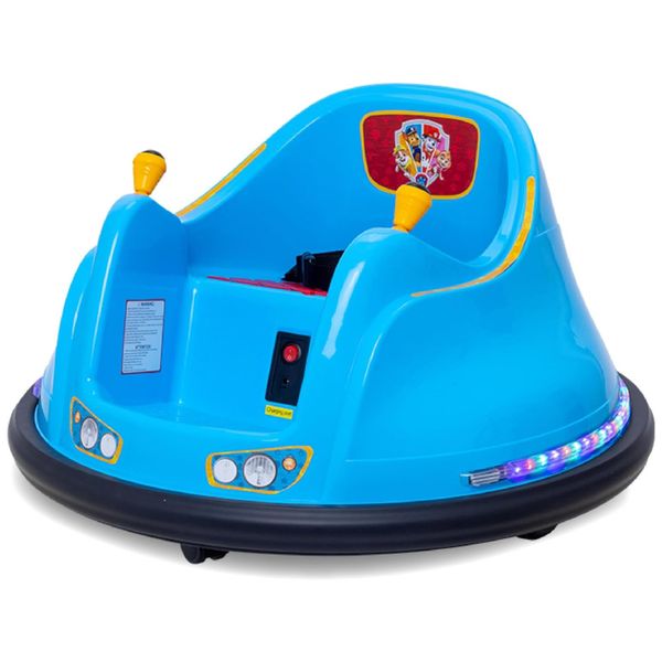 Carro Pára-Choque Infantil FunPark 6V com Luzes LED, Rotação de 360 ​​graus e Suporta até 30 kg para Crianças até 4 Anos, Flybar, Azul