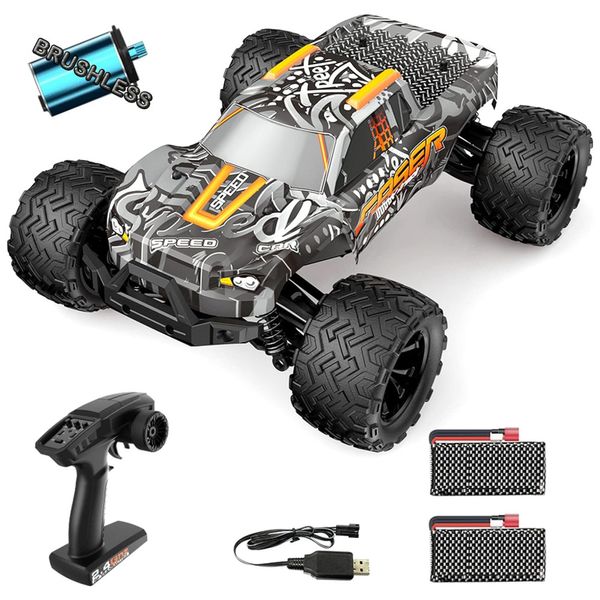 Carrinho de Controle Remoto Off Road de Alta Velocidade 45 Km/h com 2 Baterias, GoolRC, Cinza