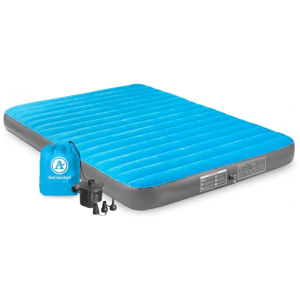 Colchão Inflável Casal Queen com Bomba Embutida, Para até 225KG, Air Comfort, Azul
