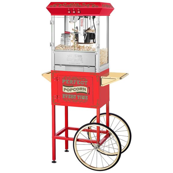 Carrinho de Pipoca Vintage com Panela 300 mL, Great Northern Popcorn, Vermelho