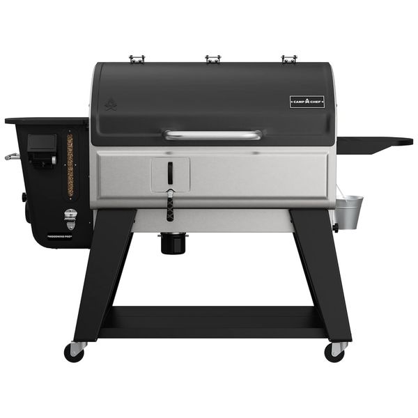 Churrasqueira á Pellet de Madeira em Aço Inoxidável com WiFi, Compatível Sidekick e Superfície de Cozimento Total 1236 cm2, Camp Chef, Preta