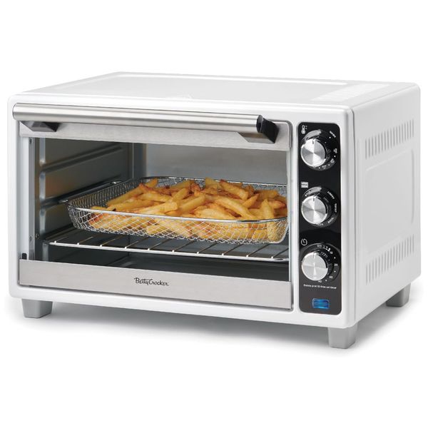 Forno de Convecção 2 em 1, 22L com Função Air Fryer, Controle de Temperatura e Bandeja Coletora de Grade Cromada, 110V 1500W, Betty Crocker, Branco