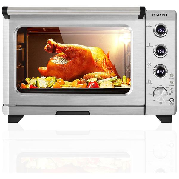 Forno de Convecção 10 em 1, 30L com Display LED, Controle de Temperatura Precisão, Cavidade de Revestimento Cerâmico e Porta de Vidro Duplo, 1400W,