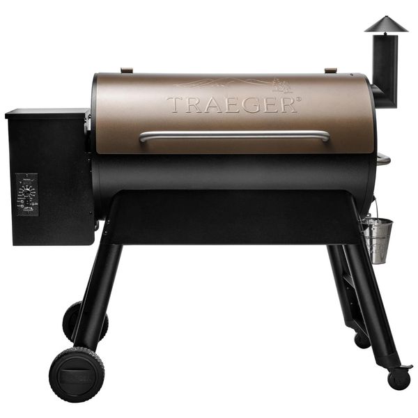 Churrasqueira á Pellet de Madeira 6 em 1 com Controle de temperatura de Precisão e Superfície de Cozimento Total 5703 cm2, Traeger Série Pro 34,