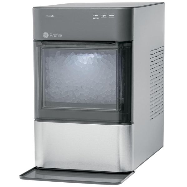 Máquina de Gelo 17,2 kg por Dia com Tela LED, Pepita de Bancada e Conectividade WiFi, 240W, GE PROFILE, Prata