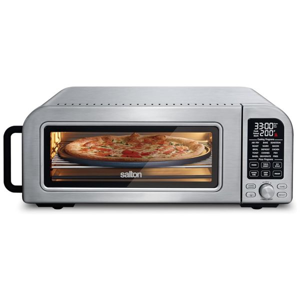 Forno de Pizza Profissional 17,9L com Temperatura Ultra Alta e 6 Configurações, 110V 1800W, Salton, Prata