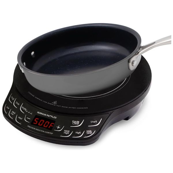 Cooktop de Indução Portátil com Vidro Cerâmico, 3 Níveis de Potência, Inclui Panela de Cerâmica Duralon de 22cm, 110V 1300W, Nuwave, Preto