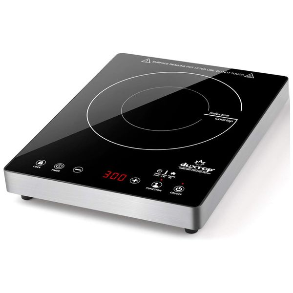 Cooktop de Indução Elétrico Portátil de Vidro com Controle Digital, 110V 1800W, Duxtop E200A, Preto