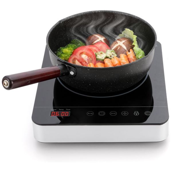 Cooktop de Indução Elétrico Portátil com 9 Níveis de Potência, Temporizador 3H e Trava de Segurança para Crianças, 110V 1800W, Weceleh, Preto