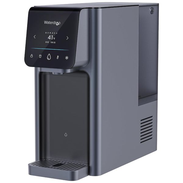Filtro de Água de Bancada sem Instalação 4L com Sistema de Osmose Reversa e 6 Opções de Temperatura, 110V 1700W, Waterdrop, Preto
