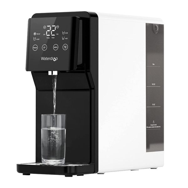 Filtro de Água de Bancada sem Instalação 5L com Sistema de Osmose Reversa de 4 Estágios e Painel Digital, 110V Waterdrop, Branco