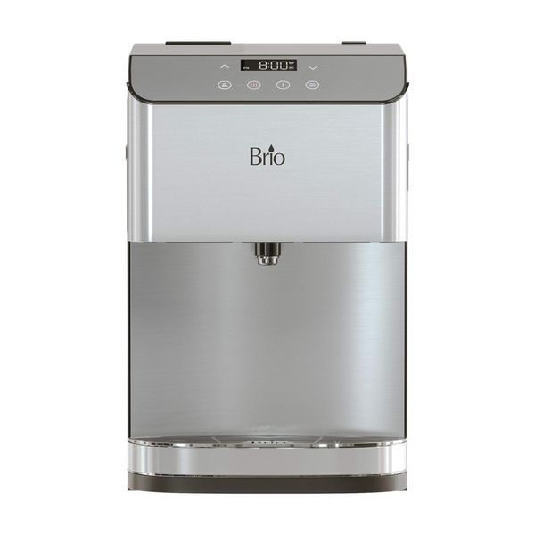 Filtro de Água de Bancada sem Instalação com Autolimpante, Filtro de 3 Estágios e Luz Noturna LED, 110V Brio, Cinza