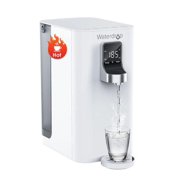 Filtro de Água de Bancada sem Instalação com Osmose Reversa de 4 Estágios, Dispensador e 4 Opções de Temperatura, 110V Waterdrop K19H, Branco