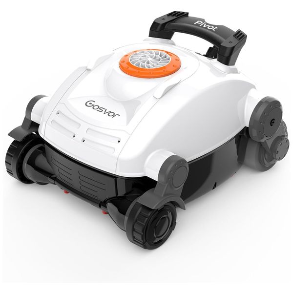 Robô Aspirador de Piscina sem Fio com Escalada em Parede e Sucção Forte, 110V, Gosvor Pivot, Branco