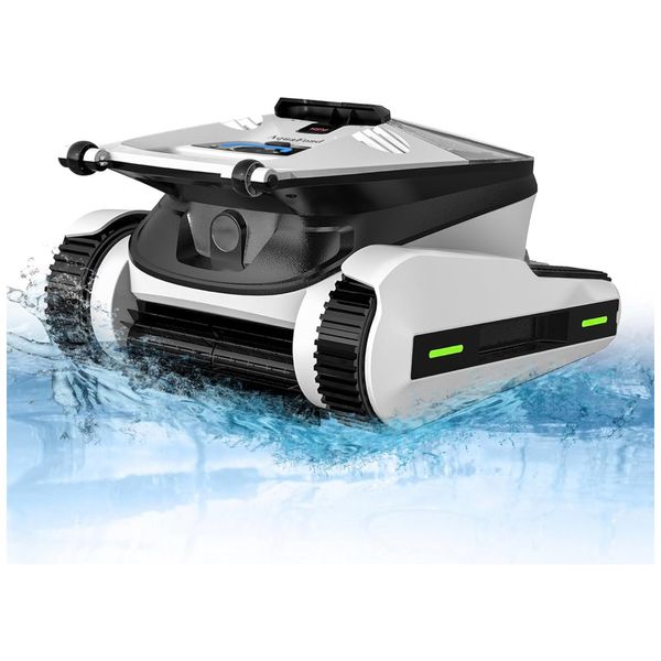 Robô Aspirador de Piscina sem Fio com 3 Modos de Limpeza e Bateria de 90000Pa Substituível, 110V, AquaFond, Preto e Branco