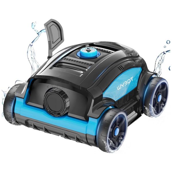 Robô Aspirador de Piscina sem Fio com Indicador LED, Autonomia Bateria de 2H e Estacionamento Automático 3.0 para Piscinas de 120m2, 110V, WYBOT,