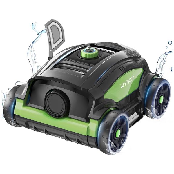 Robô Aspirador de Piscina sem Fio com Indicador LED, Autonomia Bateria de 2H e Estacionamento Automático 3.0 para Piscinas de 120m2, 110V, WYBOT,