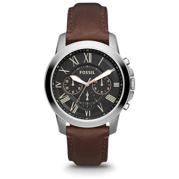 Relógio Masculino Analógico de Quartzo com Pulseira de Couro e Cronógrafo, Fossil FS4813IE, Marrom