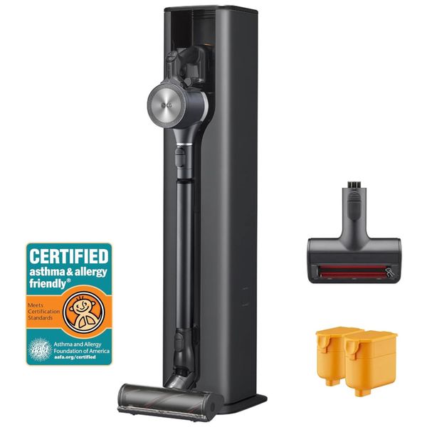 Aspirador de Pó sem Fio com Esvaziamento Automático para Limpeza de Carpetes e Pisos Duros, 110V, LG CordZero, Preto