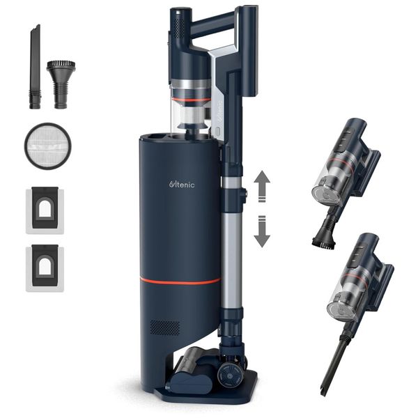 Aspirador de Pó Sem Fio com Estação Versátil Vácuo Poderoso de 30Kpa e Tempo de Execução de até 60 Minutos 110V 450W, Ultenic FS1, Azul