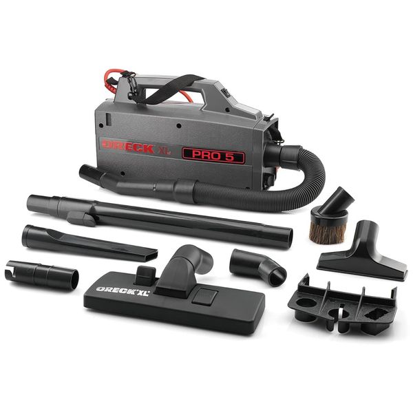 Aspirador de Pó Ensacado com Acessórios Inclusos Portátil e Compacto Grau Profissional, 110V 480W,  Oreck Commercial XL Pro 5, Preto