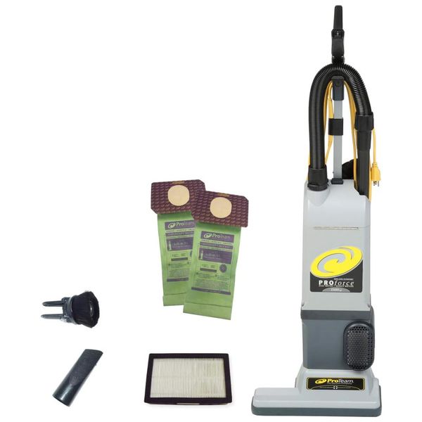 Aspirador de Pó 3L com Filtro HEPA, Acessórios e Motor Duplo para uma Forte Sucção, 110V, ProTeam ProForce 1500XP, Cinza