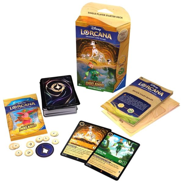Jogo de Cartas Disney Lorcana TCG No Deck Inklands  Âmbar e Esmeralda para Crianças de 8 Anos ou Mais