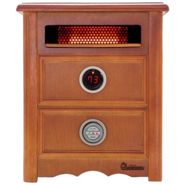 Aquecedor Elétrico Portátil com Tela LED e Controle Remoto, 1500W 110V, Dr Infrared Heater DR999, Marrom