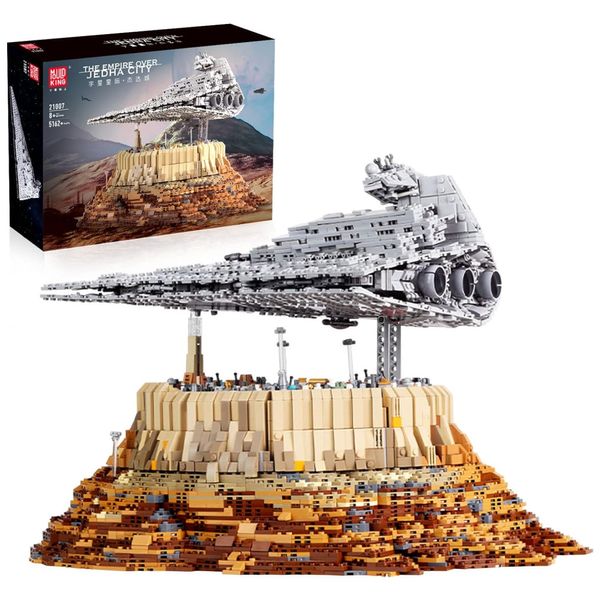 Kit de Construção Império sobre a cidade de Jedha com 5162 Peças para Crianças e Adultos, Mould King
