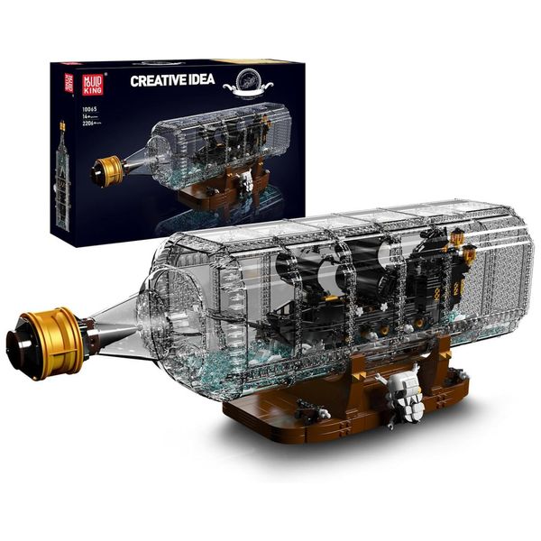 Kit de Construção Navio Pérola Negra com Garrafa Drift com 2206 Peças para Crianças e Adultos, Mould King, Preto