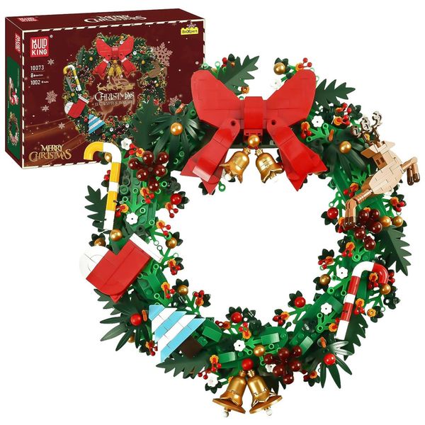 Kit de Construção Guirlanda de Natal com 1002 Peças para Crianças, Mould King, Vermelha