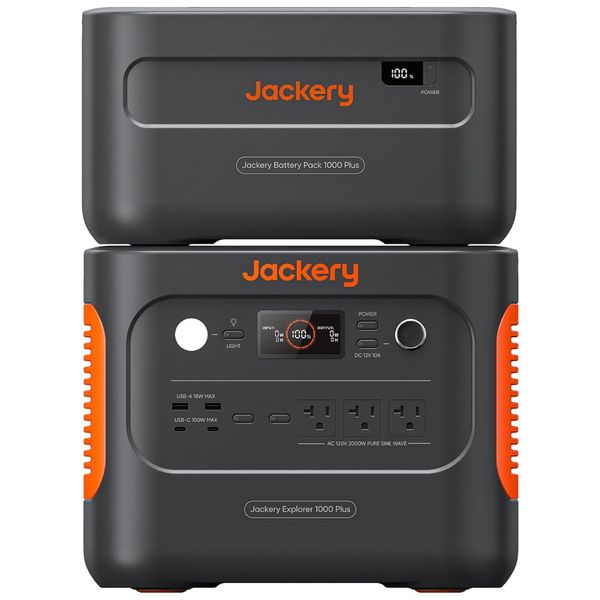 Kit Gerador de Energia Solar Portátil de 2000W com Bateria de Expansão 2528Wh LiFePO4, Jackery Explorer 1000 Plus
