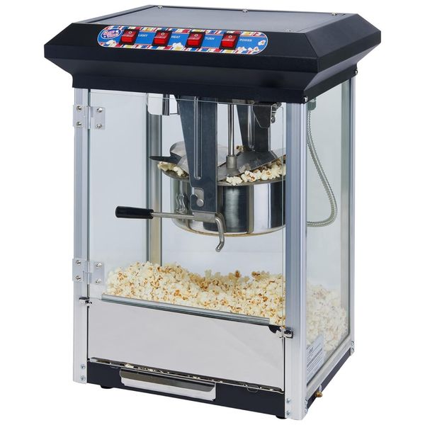 Pipoqueira Elétrica com Panela de 226g e Antiaderente, 110V 1130W, Winco, Preta