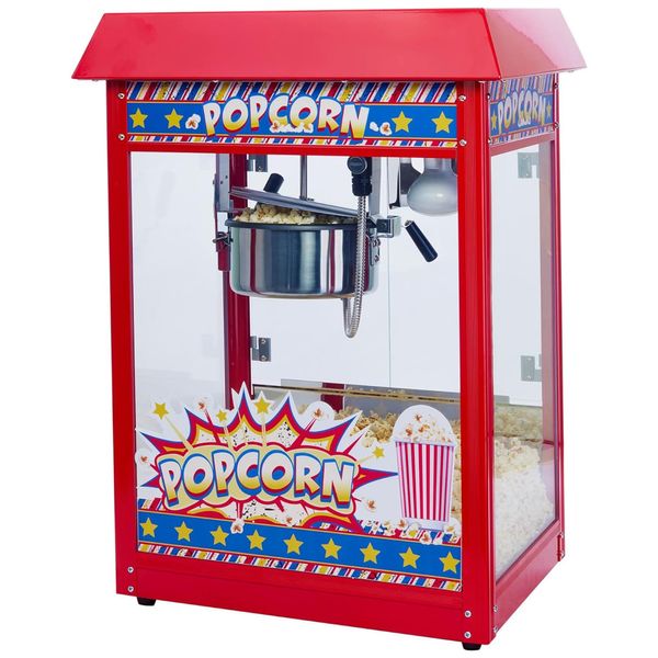Pipoqueira Elétrica com Panela de 226g e Antiaderente, 110V 1350W, Winco, Vermelha